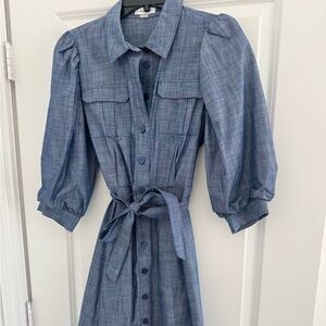 Calvin Klein 3/4 Sleeve Denim Dress